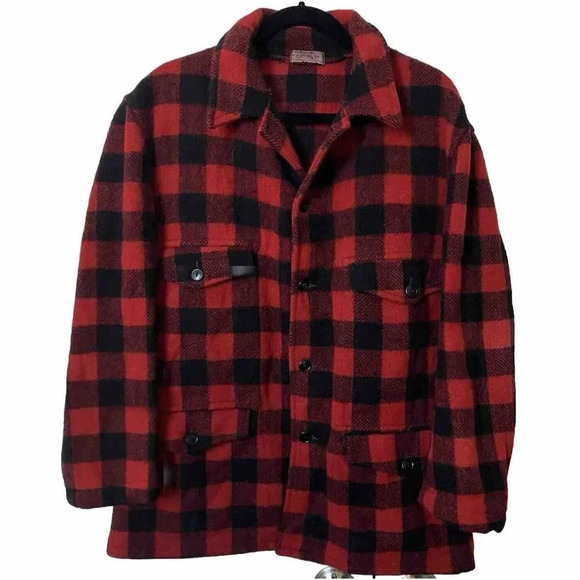 Vintage Other - Vintage T. Eaton Wool Red Black Buffalo Plaid Lumberjack Shirt  Jacket Shacket